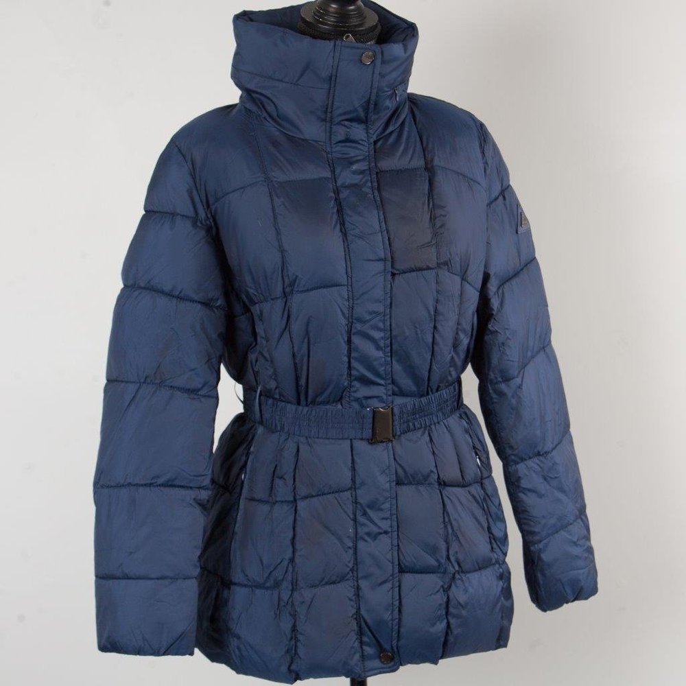 NWT Navy Funnel-Collar Puffer Coat - Medium